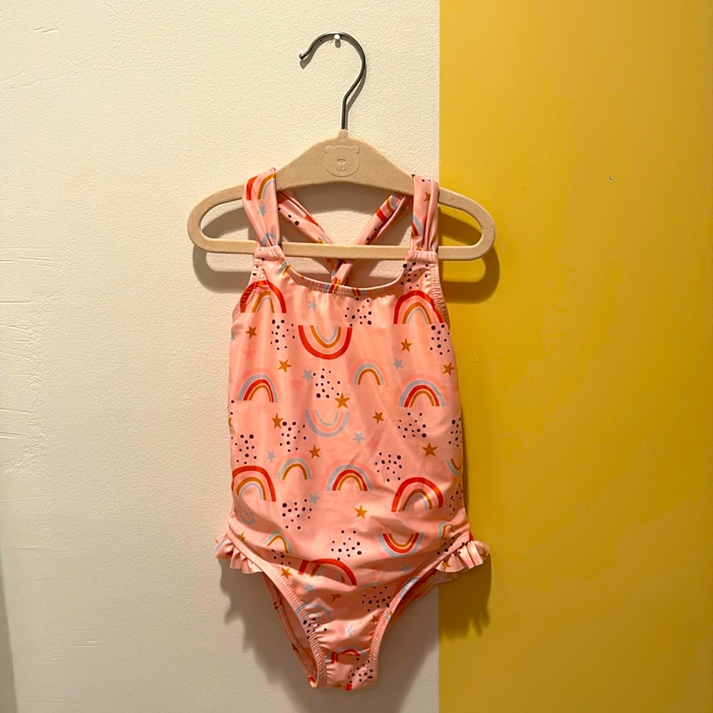 Pink Rainbow Kids Swim One Piece